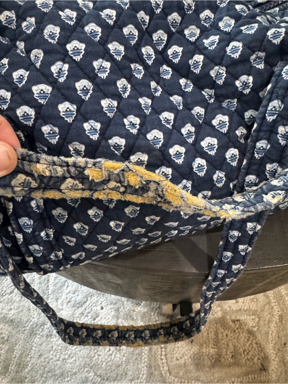 Vera Bradley Quilted Navy Paisley Tote Bag - Picture 3 of 6